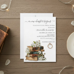 A new Chapter Begins Book Bridal shower Invitation