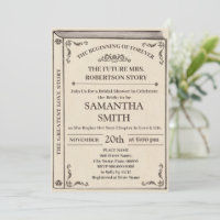 A New Chapter Begins Book Lover Bridal Shower Inv