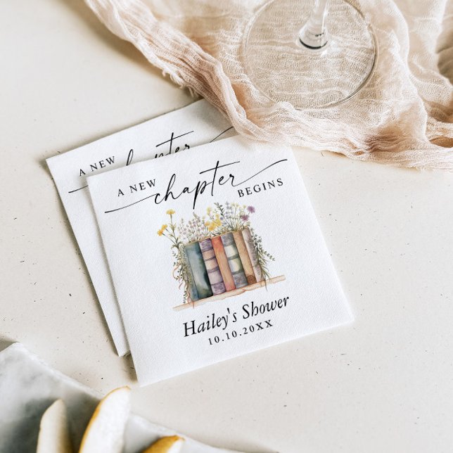 A New Chapter Begins, Book Theme Baby Shower Napkins (Creator Uploaded)