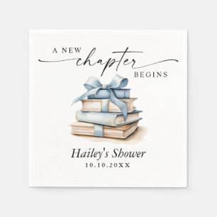 A New Chapter Begins, Book Theme Baby Shower Napkins