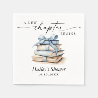 A New Chapter Begins, Book Theme Baby Shower Napkins