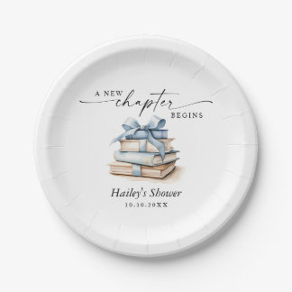 A New Chapter Begins, Book Theme Baby Shower Paper Plates