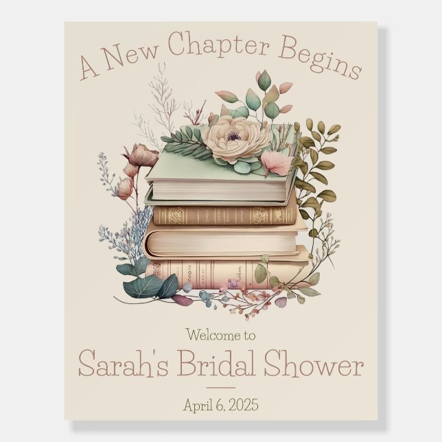 A New Chapter Begins Book Themed Welcome Sign (Front)