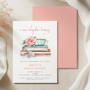 A New Chapter Begins Books Bridal Shower Invitation