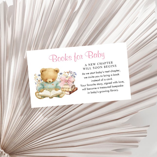 A New Chapter Begins Books for Baby  Enclosure Card (A new chapter will soon begin, books for baby baby shower girl, enclosure card)