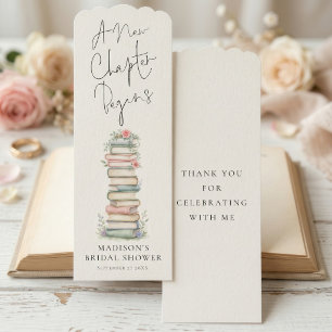 A New Chapter Begins Bridal Shower Favor Bookmarks