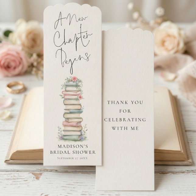 A New Chapter Begins Bridal Shower Favor Bookmarks (Creator Uploaded)