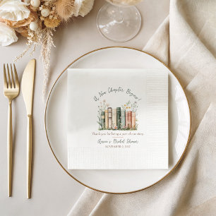 A New Chapter Begins! Bridal Shower Favor Napkins