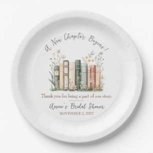 A New Chapter Begins! Bridal Shower Favor Paper Plates