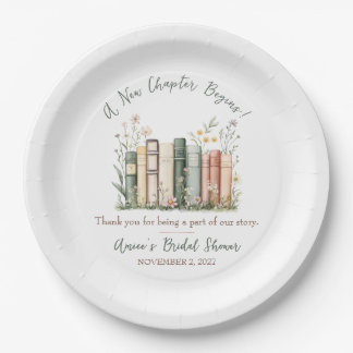 A New Chapter Begins! Bridal Shower Favor Paper Plates