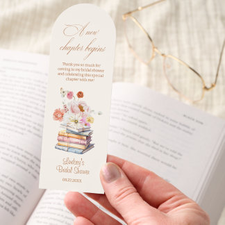 A New Chapter Begins Bridal Shower Floral Bookmarks
