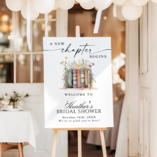 A New Chapter Begins Bridal Shower Welcome Sign