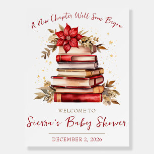 A New Chapter Begins Christmas Shower Welcome Sign