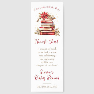 A New Chapter Begins, Christmas Theme Baby Shower Bookmarks
