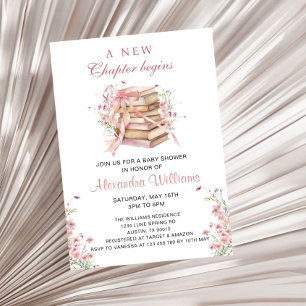 A New Chapter Begins Coquette Books Baby Shower Invitation