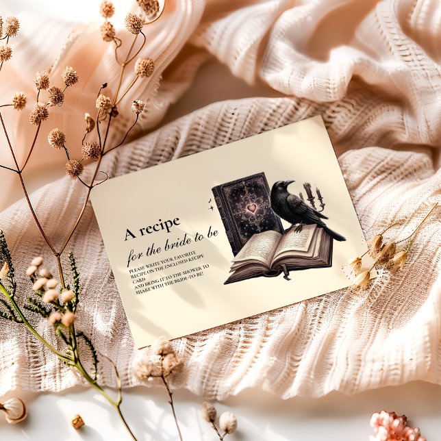 A new chapter begins dark raven bridal Recipe Enclosure Card (Creator Uploaded)