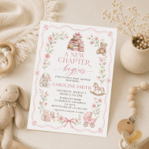 A New Chapter Begins Floral Book Baby Shower