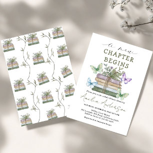 A New Chapter Begins Floral Storybook Baby Shower Invitation
