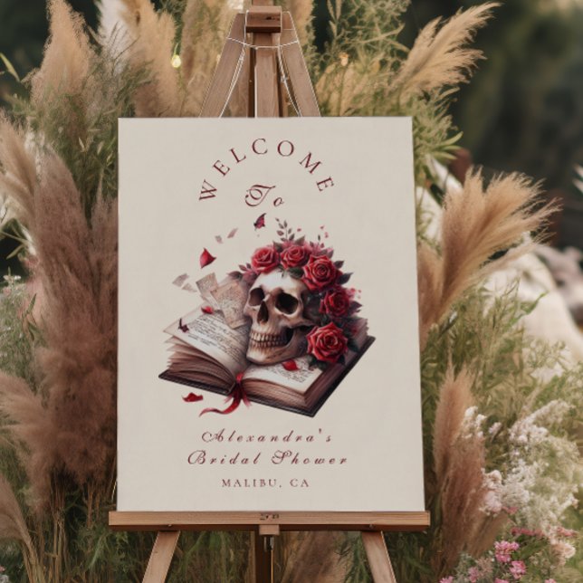 A new chapter begins gothic bridal shower foam board (Creator Uploaded)