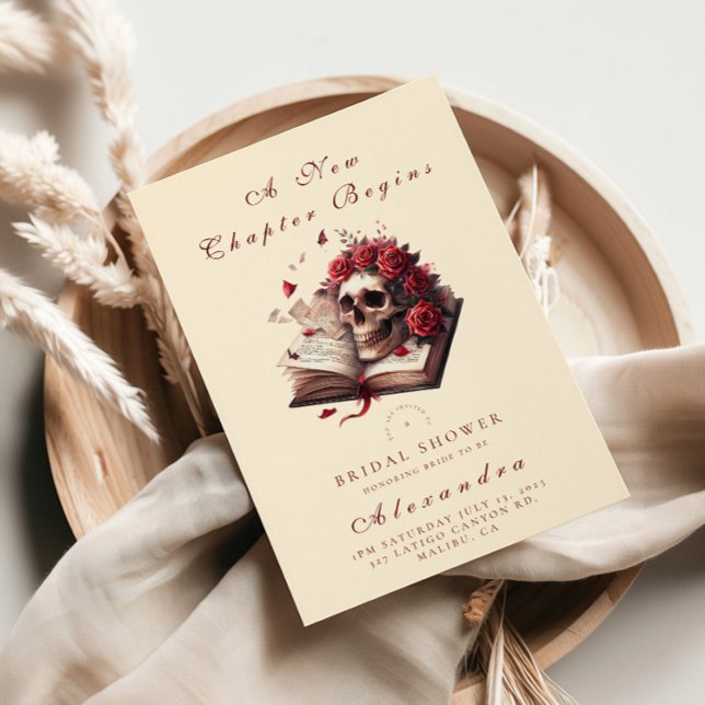 A new chapter begins gothic bridal shower invitation (Creator Uploaded)