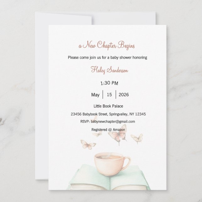 A New Chapter Begins Invitation (Front)