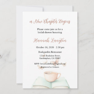 A New Chapter Begins Invitation, Bridal Shower Invitation