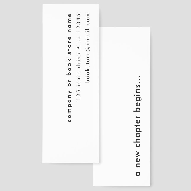 A new Chapter Begins Modern Bookmarks (Front & Back)