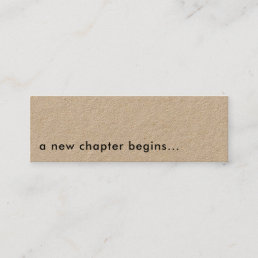 A new Chapter Begins Modern Mini Bookmark Card