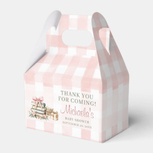 A New Chapter Begins Pink Bow Books Baby Shower Favor Boxes