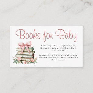 A New Chapter Begins Pink Bow Books for Baby Enclosure Card