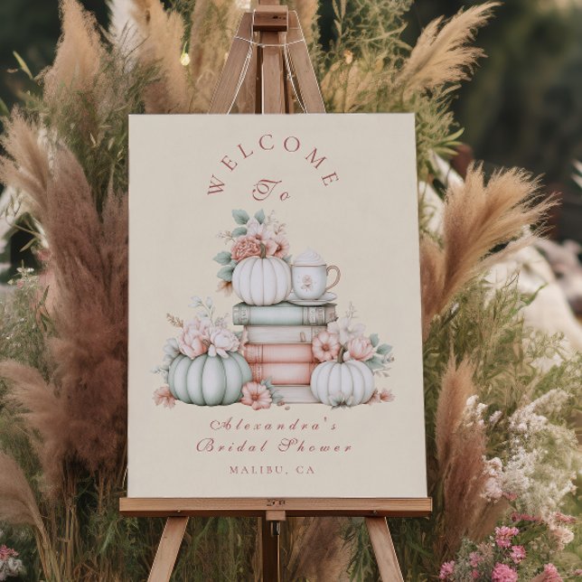 A new chapter begins pumpkin bridal shower foam board (Creator Uploaded)