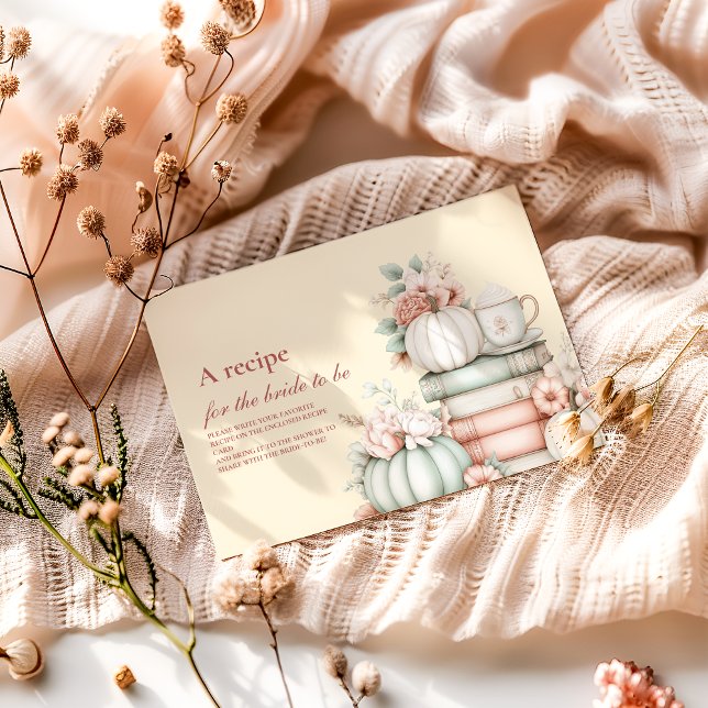 A new chapter begins pumpkin bridal shower Recipe Enclosure Card (Creator Uploaded)
