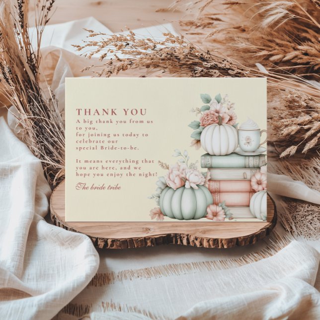 A new chapter begins pumpkin bridal shower thank you card (Creator Uploaded)