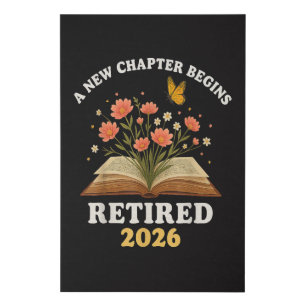A New Chapter Begins Retired 2026 Faux Canvas Print