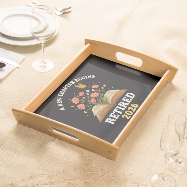 A New Chapter Begins Retired 2026 Serving Tray (Front)