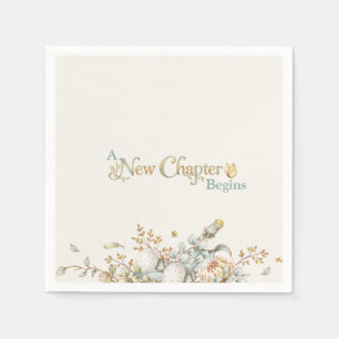 A New Chapter Begins Rustic Book Theme Baby Shower Napkins