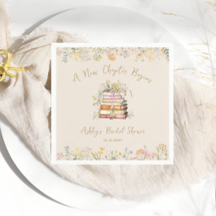 A New Chapter Begins Rustic Bridal Shower Napkins