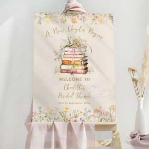 A New Chapter Begins Rustic Bridal Shower Welcome Foam Board