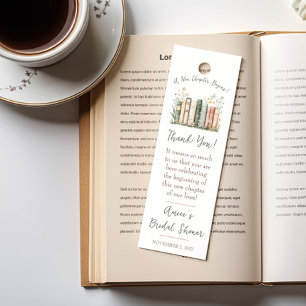 A New Chapter Begins! Spring Floral Bridal Shower Bookmarks