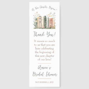 A New Chapter Begins! Spring Floral Bridal Shower Bookmarks