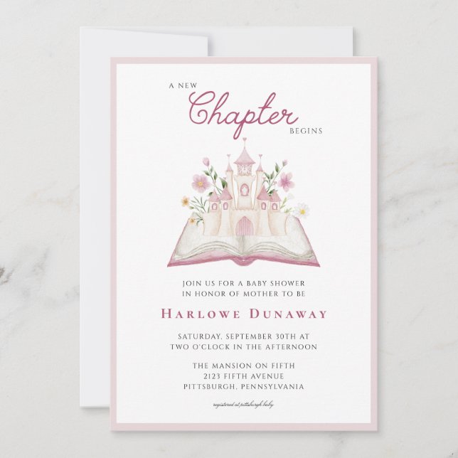 A New Chapter Begins Storybook Baby Shower  Invitation (Front)