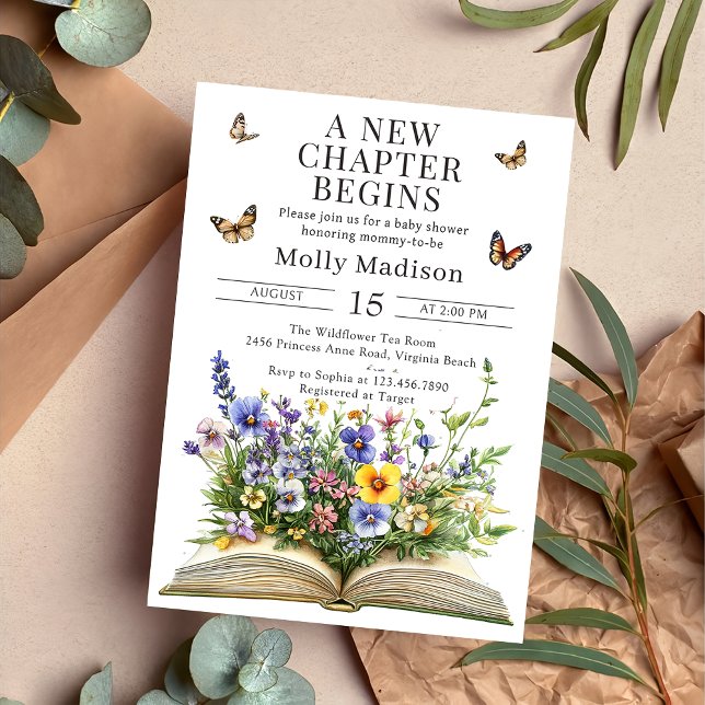 A New Chapter Begins Storybook Baby Shower Invitation (Creator Uploaded)