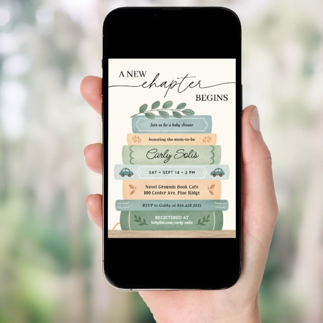 A New Chapter Begins Storybook Baby Shower Invitation (Front Digital)
