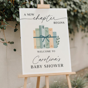 A New Chapter Begins Storybook Baby Shower Sign