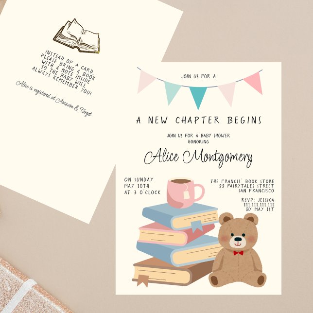 A New Chapter Begins Storybook Boho Baby Shower  Invitation (Creator Uploaded)