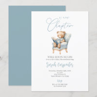 A New Chapter Begins Teddy Bear Baby Shower Boy