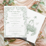 A New Chapter Begins Vintage Elegant Baby Shower Invitation<br><div class="desc">A New Chapter Begins baby shower invitation.  Beautiful vintage design in sage green with art nouveau look with vines,  greens and hand drawn birds.  Perfect for baby boy or girl baby shower.  100% customer satisfaction with Zazzle.</div>