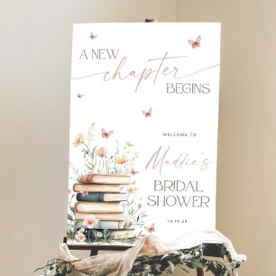 A New Chapter Begins Welcome Sign Bridal Shower
