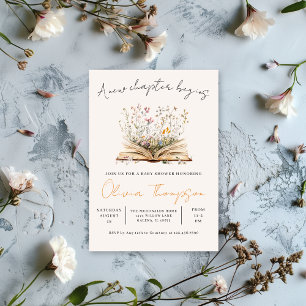 A New Chapter Begins Wildflower Baby Shower Invitation