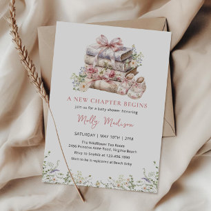 A New Chapter Begins Wildflower Baby Shower Invitation